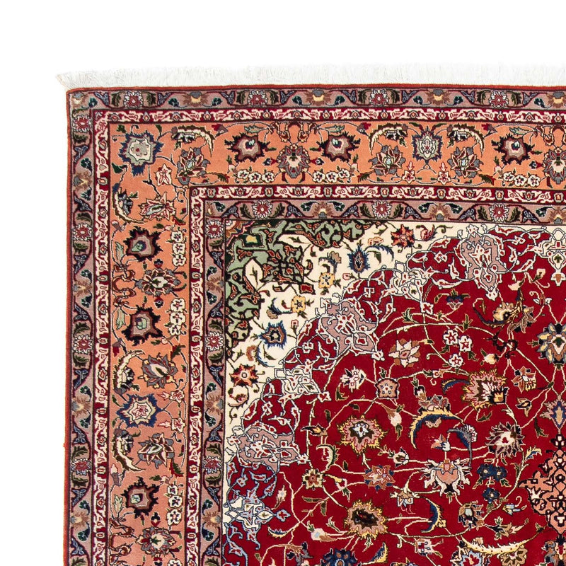Täbriz - 50 Raj Teppich 205x307cm - Perserteppich - dunkelrot