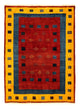 Loribaft Teppich Perser 112x145cm - Orientteppich - dunkelrot