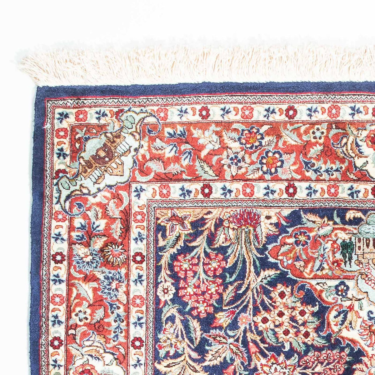 Ghom Teppich 78x116cm - Perserteppich - dunkelblau