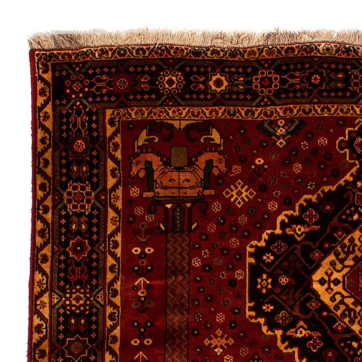 Ghashghai Teppich 206x307cm - Perserteppich - dunkelrot