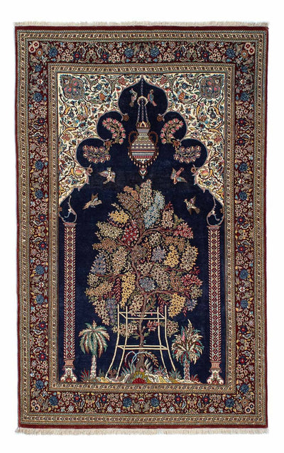 Ghom Teppich 127x214cm - Perserteppich - blau