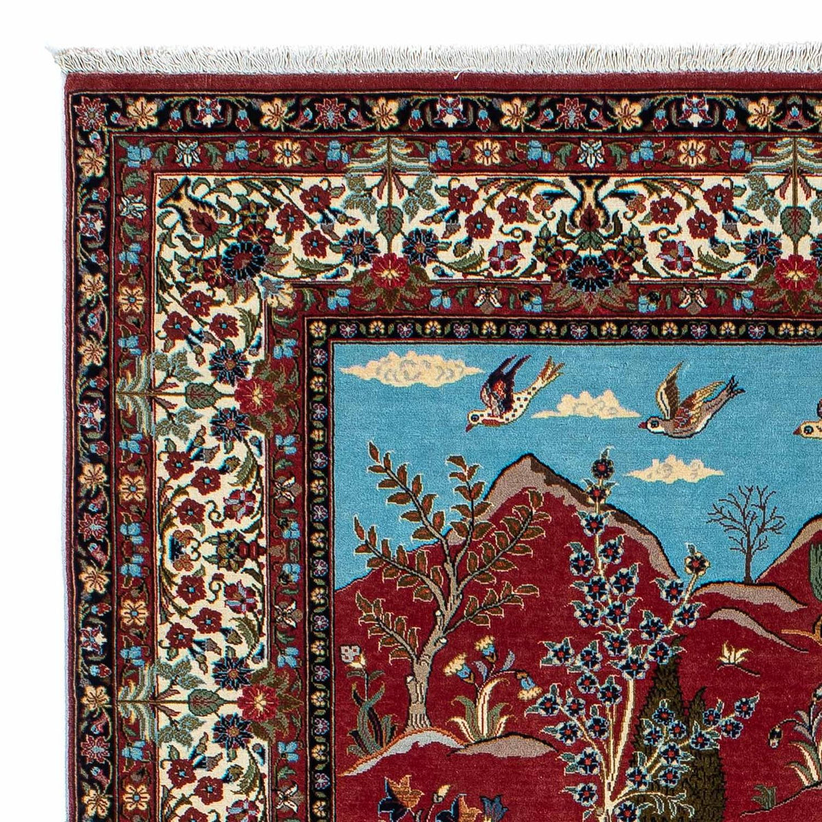 Ghom Teppich 138x203cm - Perserteppich - rot