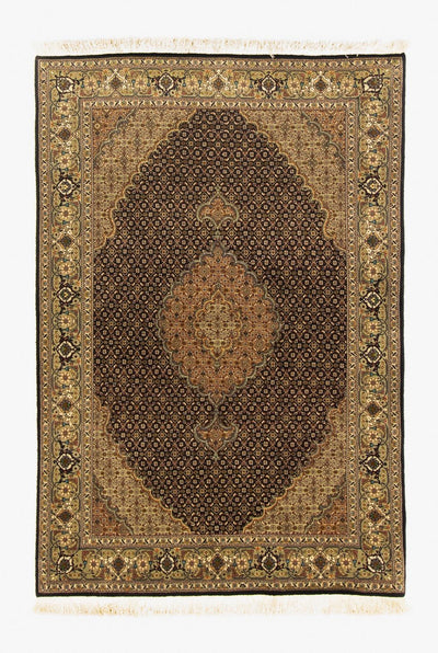 Täbriz - 50 Raj Teppich 105x153cm - Perserteppich - dunkelblau