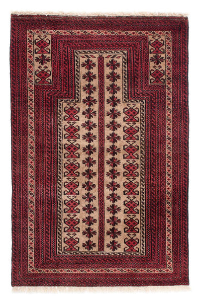 Qaraja Teppich 86x135cm - Perserteppich - dunkelrot