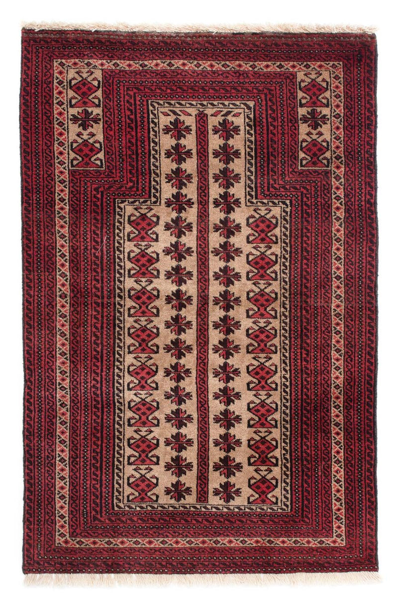 Qaraja Teppich 86x135cm - Perserteppich - dunkelrot
