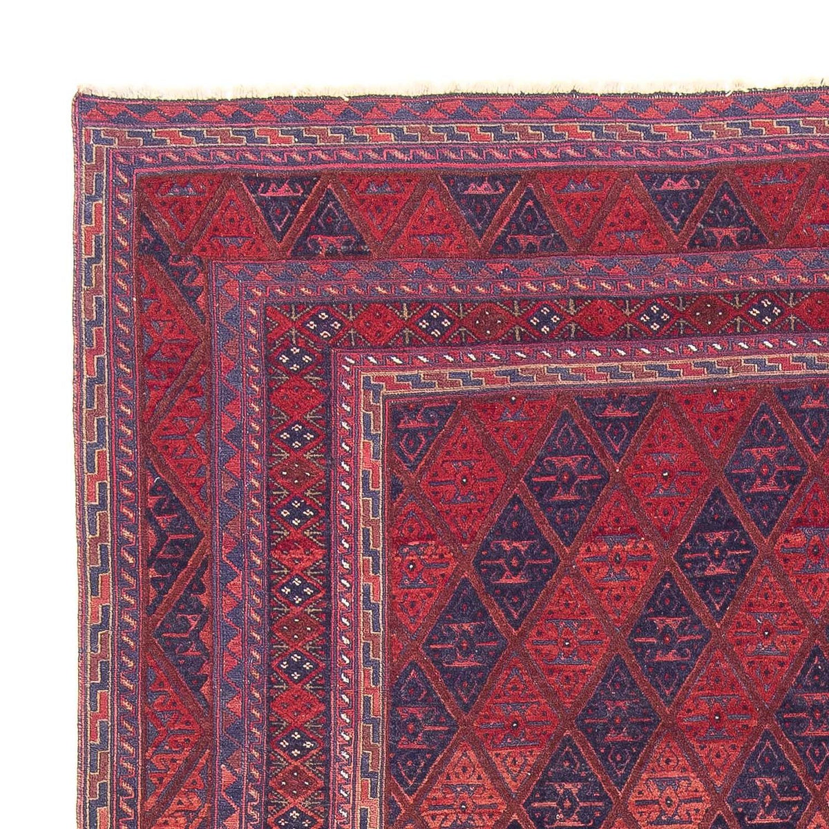 Kelim Afghan Teppich 206x279cm - dunkelrot