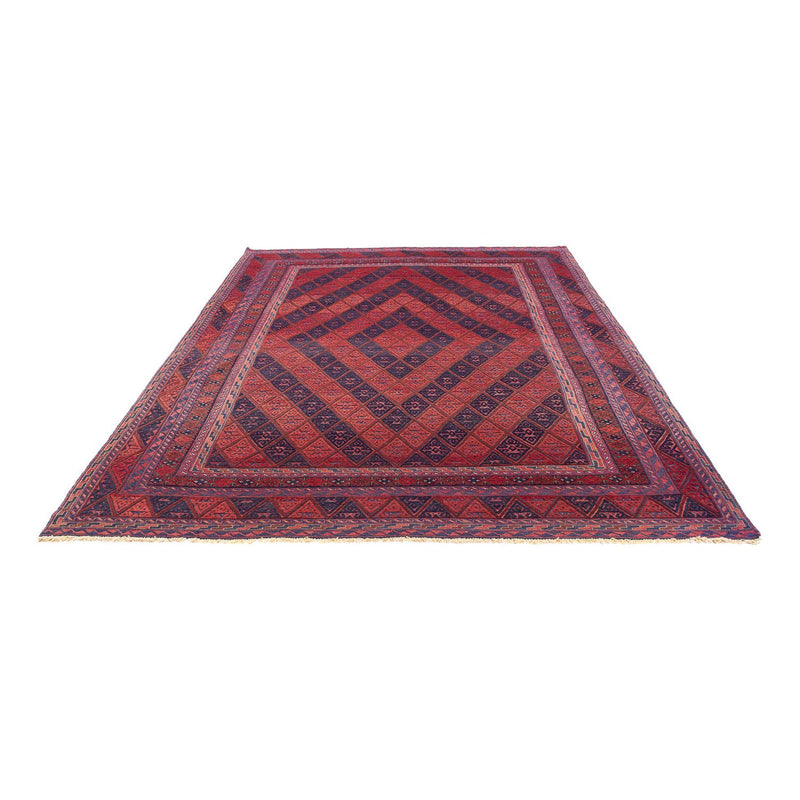 Kelim Afghan Teppich 206x279cm - dunkelrot