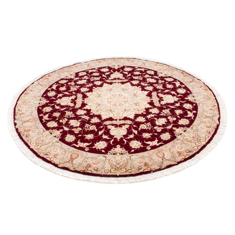 Täbriz - 50 Raj Teppich 150x150cm - Perserteppich - dunkelrot