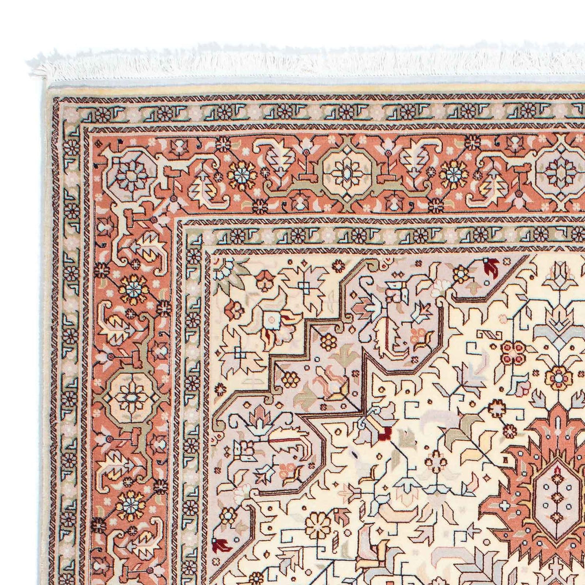 Täbriz - 50 Raj Teppich 151x211cm - Perserteppich - beige
