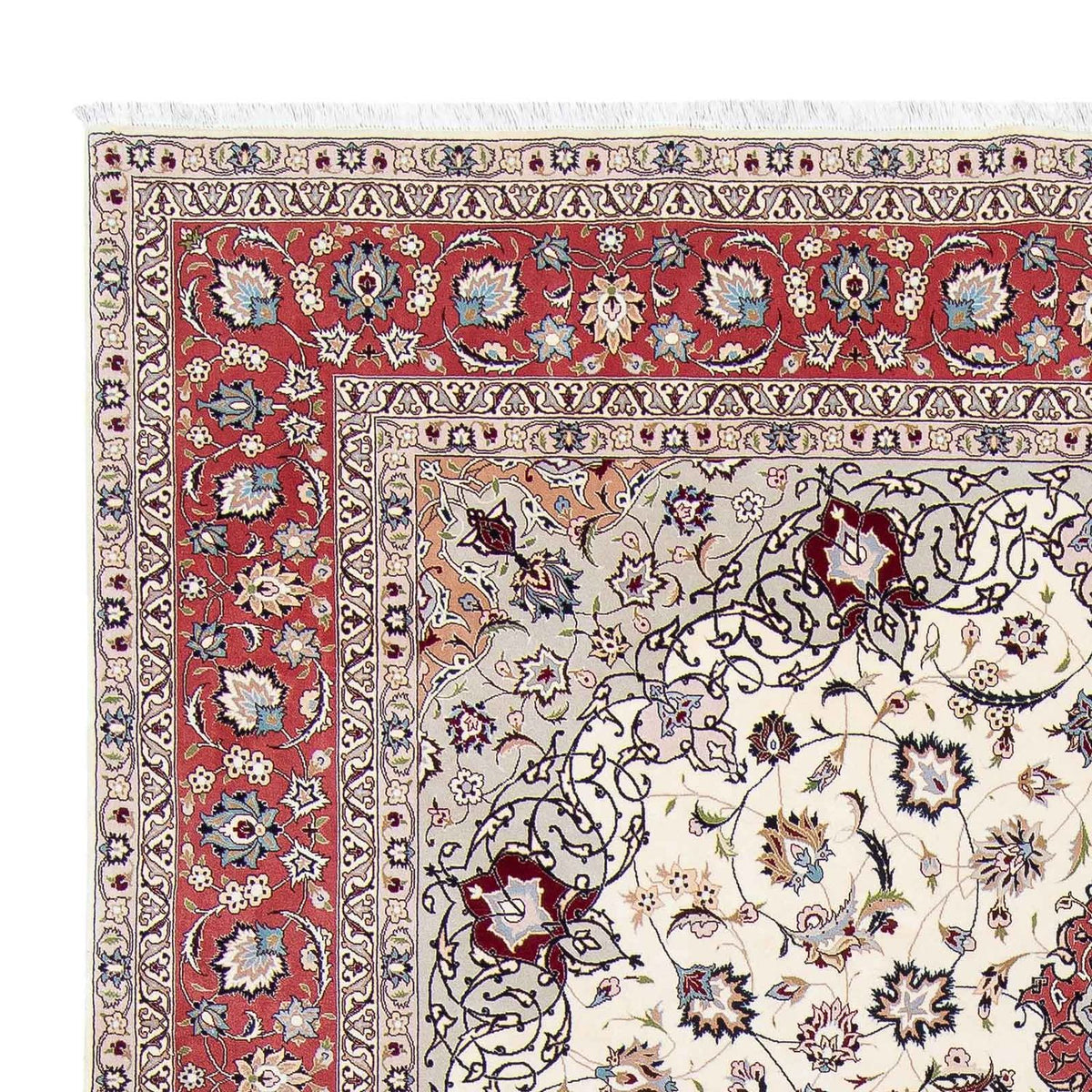 Täbriz - 50 Raj Teppich 251x357cm - Perserteppich - beige