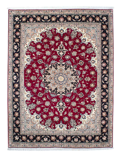 Täbriz - 50 Raj Teppich 153x204cm - Perserteppich - dunkelrot