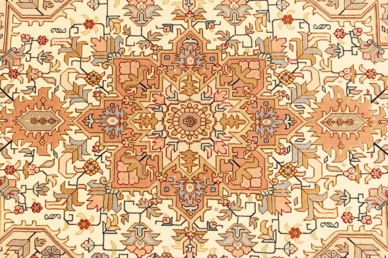 Täbriz - 50 Raj Teppich 98x153cm - Perserteppich - beige