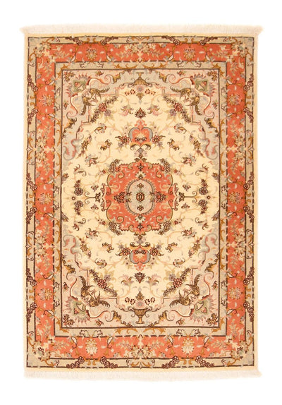 Täbriz - 50 Raj Teppich 101x148cm - Perserteppich - beige