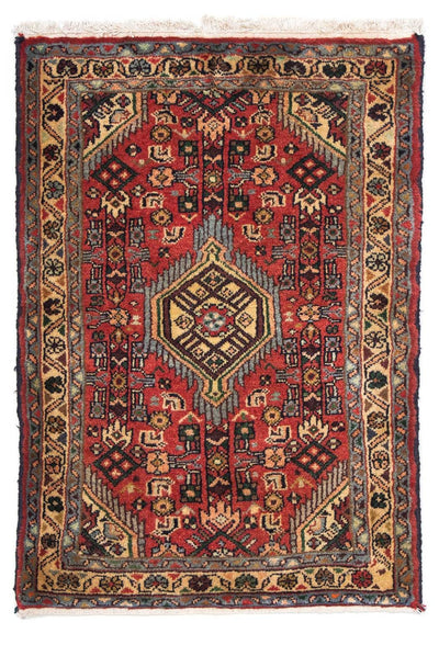 Hosseinabad Teppich 62x87cm - Perserteppich - dunkelrot