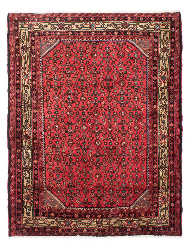 Hosseinabad Teppich 150x199cm - Perserteppich - dunkelrot
