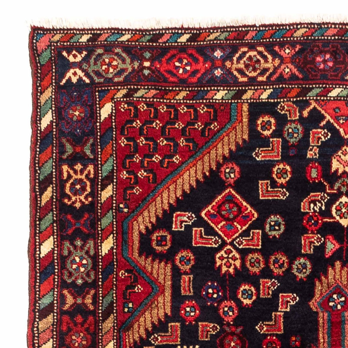 Hamadan Teppich 160x225cm - Perserteppich - dunkelblau