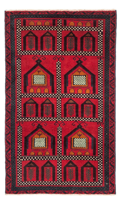 Belutsch Teppich 81x132cm - Orientteppich - dunkelrot