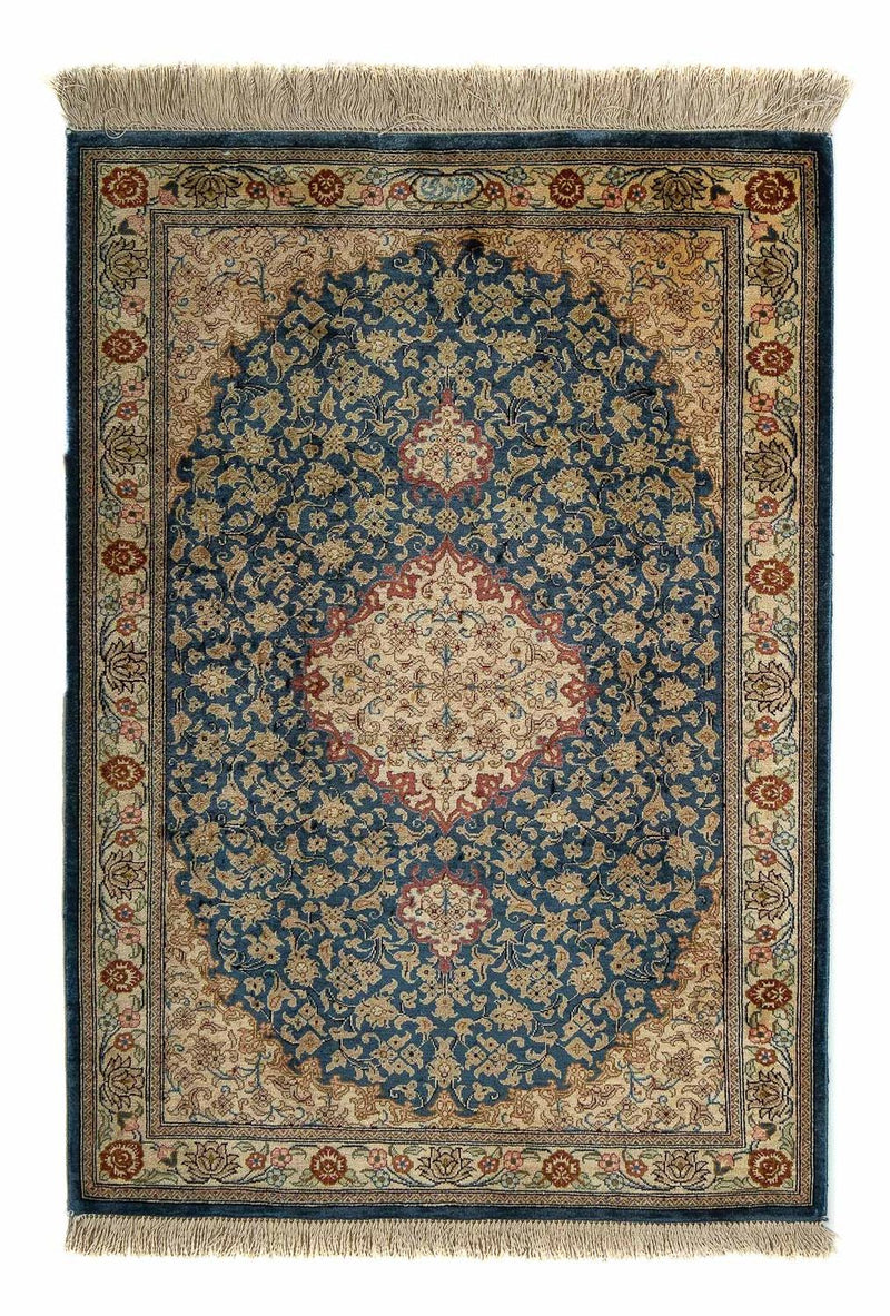 Ghom Teppich 58x83cm - Perserteppich - dunkelblau