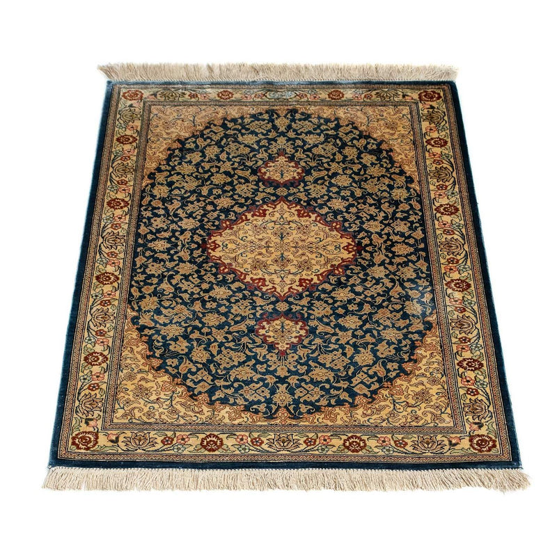 Ghom Teppich 58x83cm - Perserteppich - dunkelblau