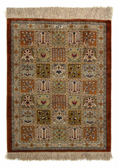 Ghom Teppich 56x72cm - Perserteppich - mehrfarbig