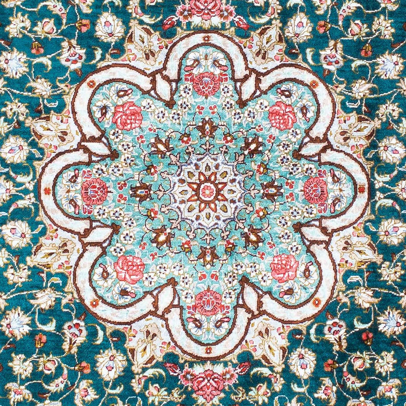 Ghom Teppich 100x152cm - Perserteppich - grün