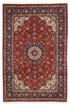 Keshan Teppich 196x291cm - Perserteppich - dunkelrot