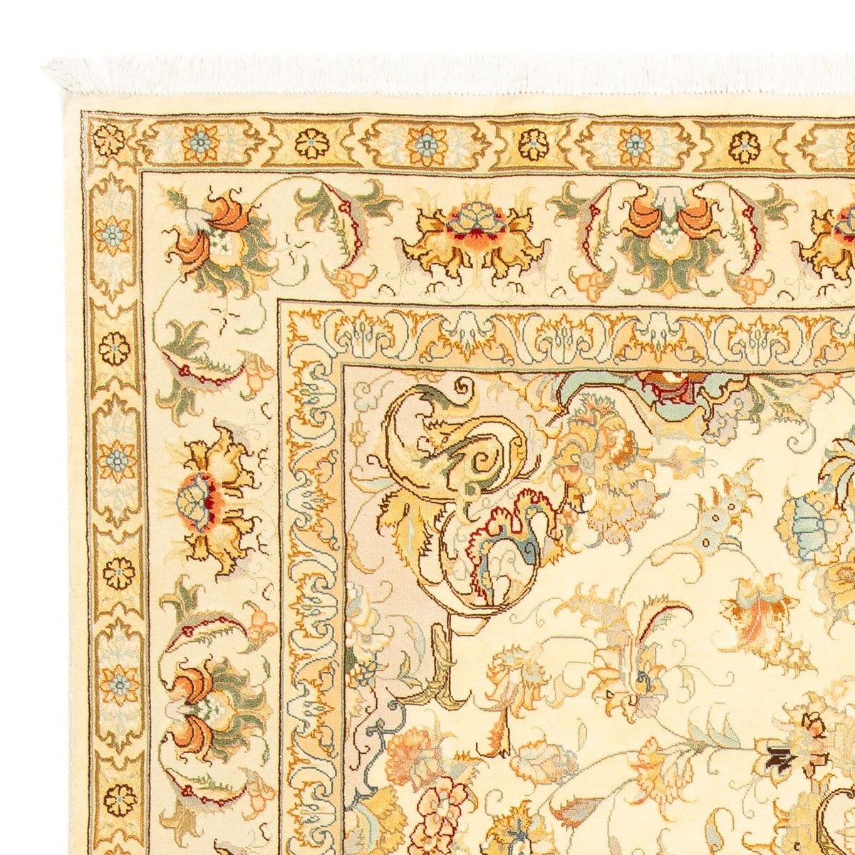 Täbriz - 50 Raj Teppich 198x307cm - Perserteppich - beige
