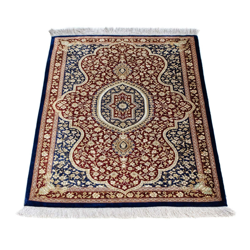 Ghom Teppich 60x93cm - Perserteppich - dunkelblau