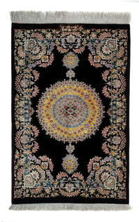 Ghom Teppich 59x89cm - Perserteppich - dunkelblau – product image