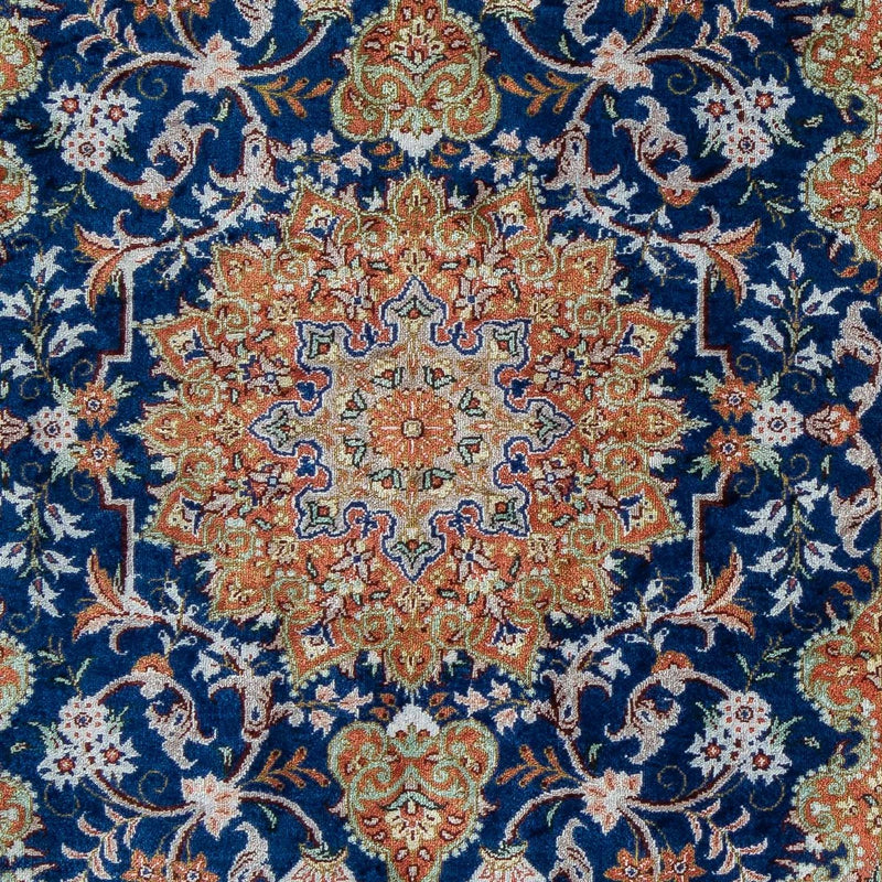 Ghom Teppich 55x78cm - Perserteppich - dunkelblau