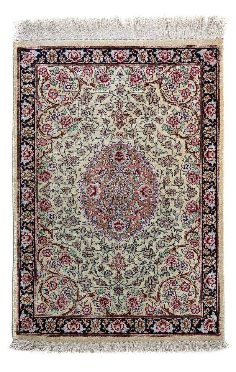 Ghom Teppich 55x77cm - Perserteppich - beige