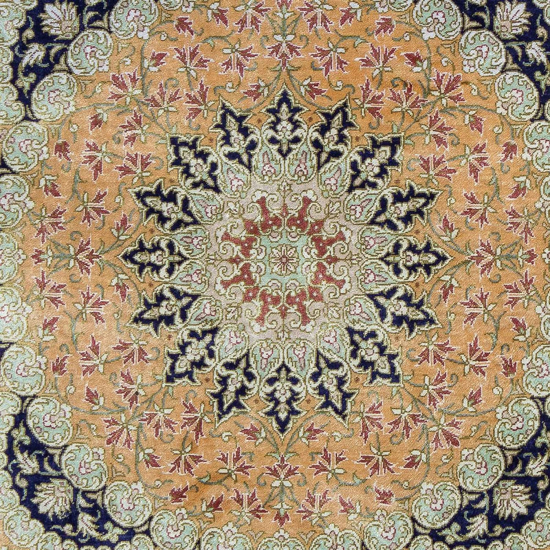 Ghom Teppich 59x93cm - Perserteppich - senfgelb