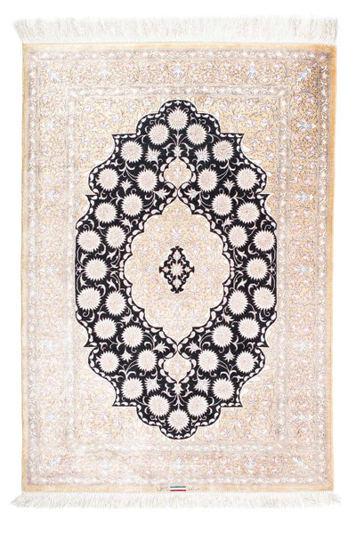 Ghom Teppich 77x113cm - Perserteppich - beige