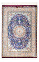 Ghom Teppich 79x117cm - Perserteppich - dunkelrot