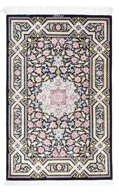 Ghom Teppich 79x124cm - Perserteppich - dunkelblau
