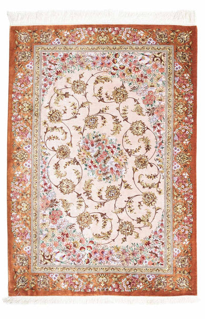 Ghom Teppich 80x123cm - Perserteppich - beige