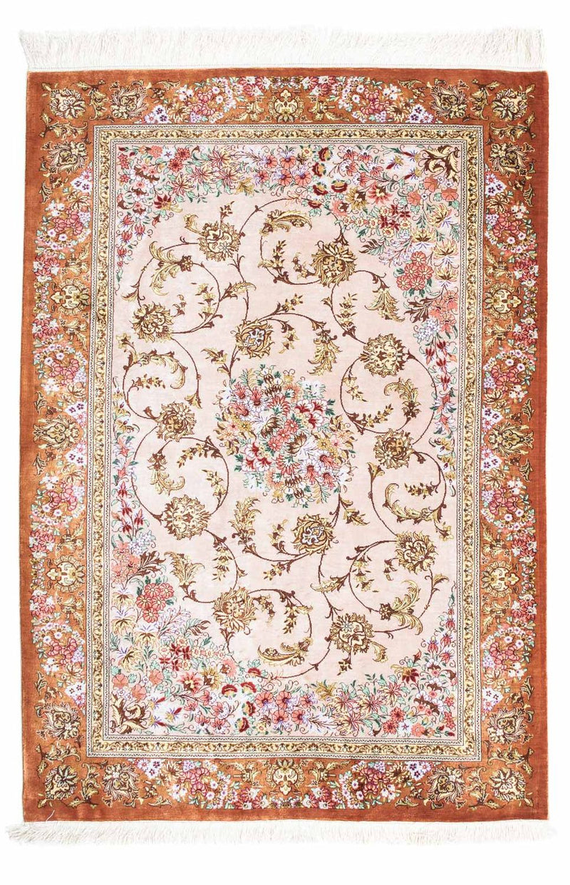 Ghom Teppich 80x123cm - Perserteppich - beige