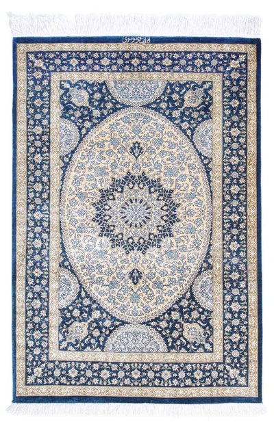 Ghom Teppich 73x111cm - Perserteppich - blau