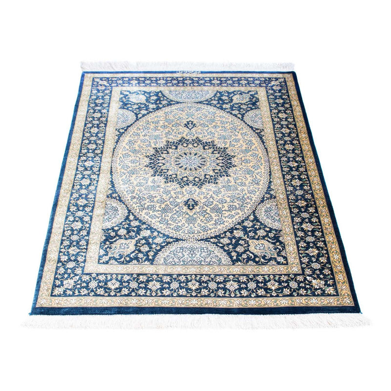 Ghom Teppich 73x111cm - Perserteppich - blau