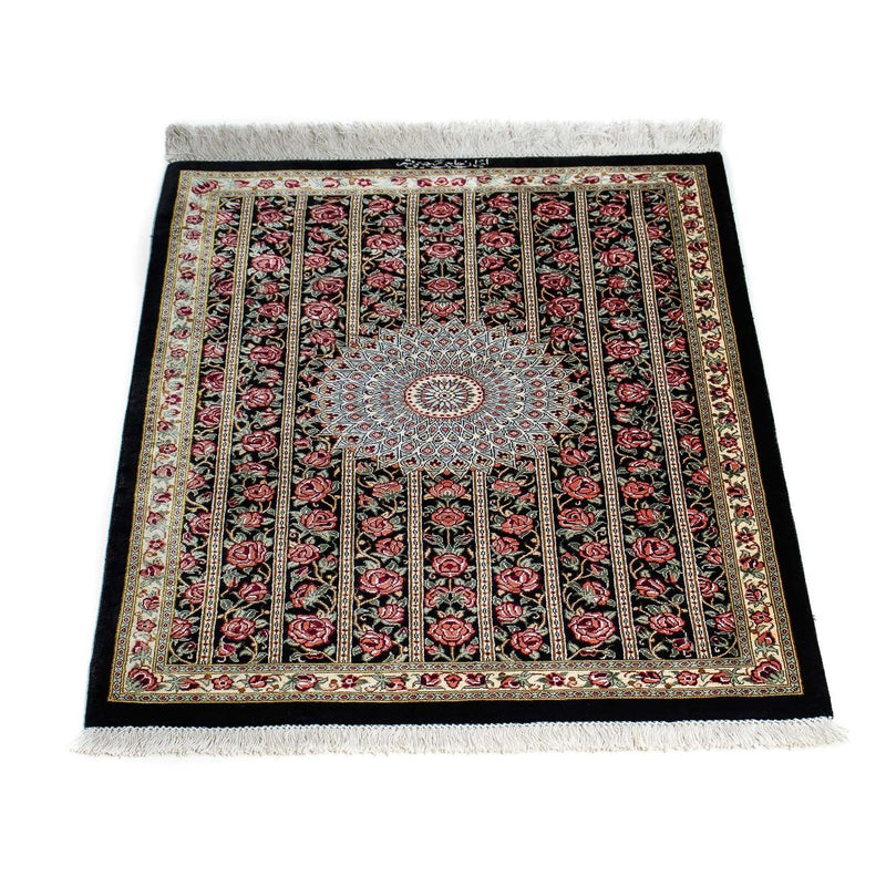 Ghom Teppich 57x78cm - Perserteppich - dunkelblau