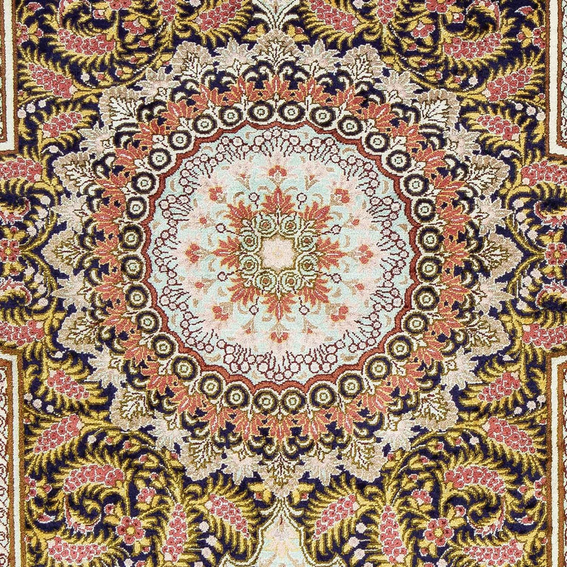 Ghom Teppich 59x93cm - Perserteppich - dunkelblau