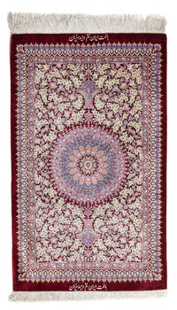Ghom Teppich 59x101cm - Perserteppich - dunkelrot – product image