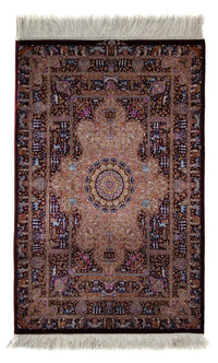 Ghom Teppich 62x90cm - Perserteppich - dunkelblau – product image