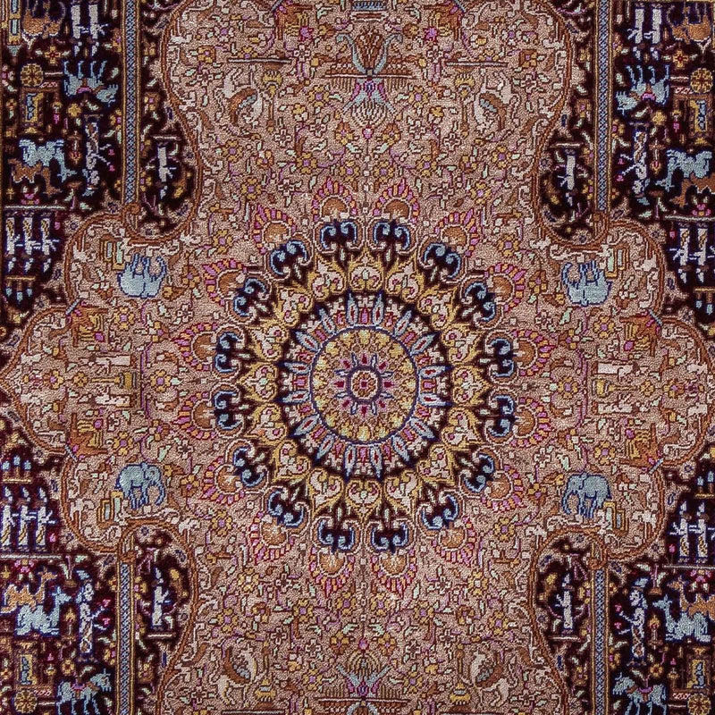 Ghom Teppich 62x90cm - Perserteppich - dunkelblau