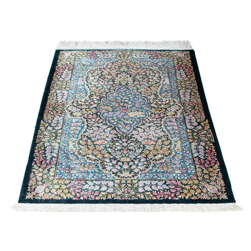 Ghom Teppich 81x119cm - Perserteppich - dunkelblau