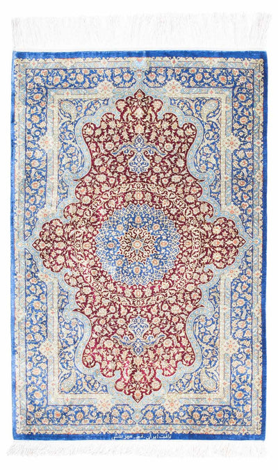 Ghom Teppich 78x117cm - Perserteppich - blau
