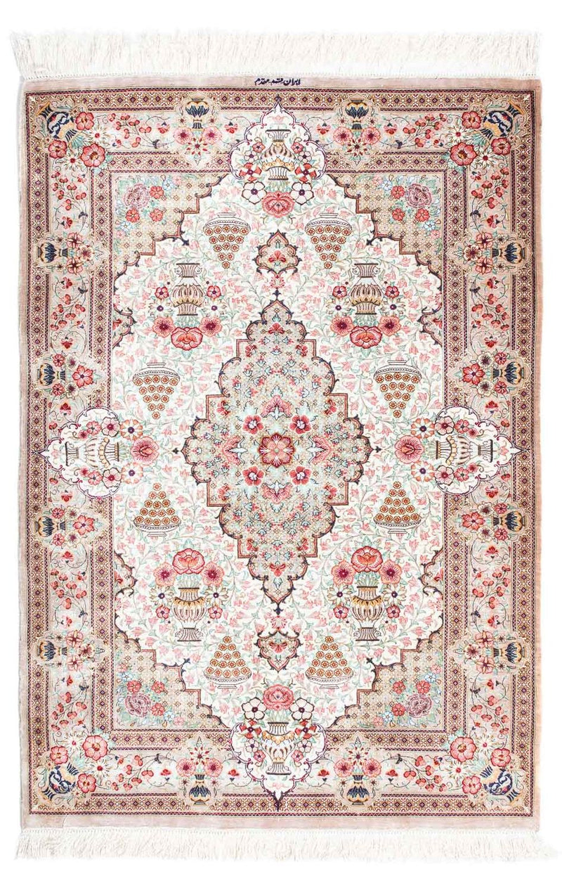 Ghom Teppich 84x125cm - Perserteppich - beige