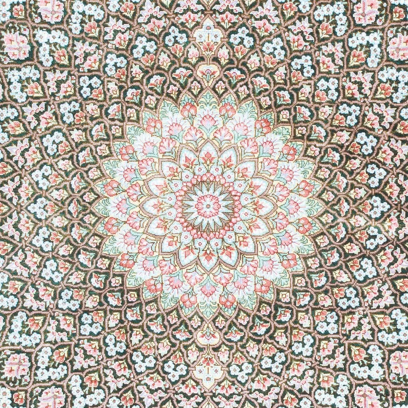 Ghom Teppich 83x128cm - Perserteppich - grün
