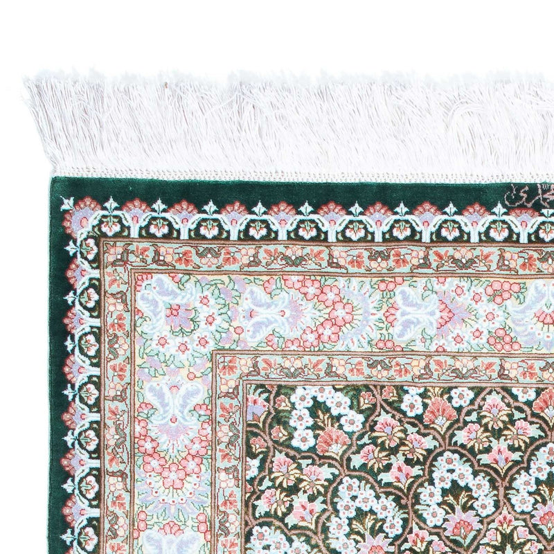Ghom Teppich 83x128cm - Perserteppich - grün