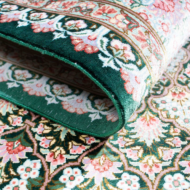 Ghom Teppich 83x128cm - Perserteppich - grün